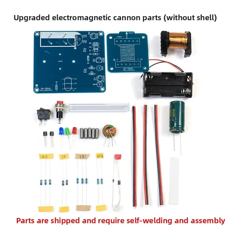 مجموعة أدوات المدفع الكهرومغناطيسي DIY، لوحة ملف عالية الجهد طويلة المدى، مشروع لحام إنتاج العلوم الإلكترونية #6