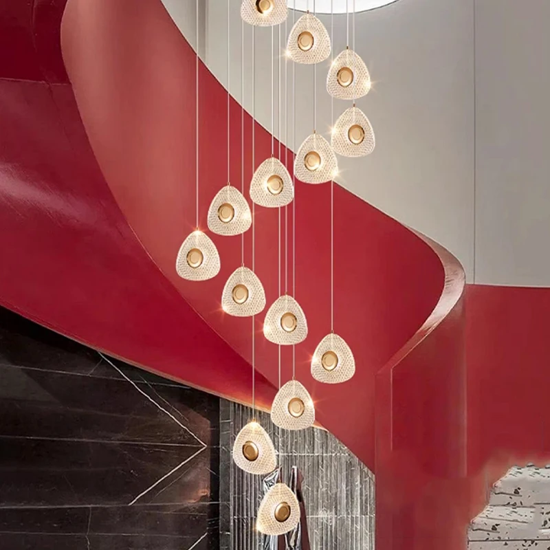 

New Luxury Crystal Chandelier Modern Villa Living Room Chandelier Staircase Dining Table Ceiling Chandelier Interior Decoration