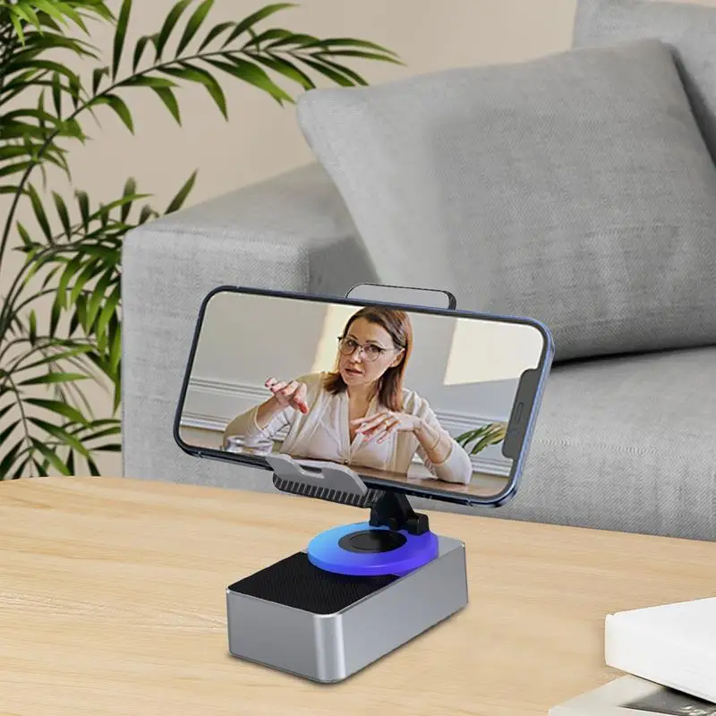 Phone Stand With Hd Surround Sound Foldable 360-Degree Rotation BT Speaker Non-Slip Base Portable BT Speakers Phone Holder