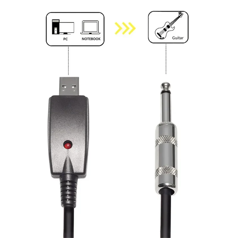 3M Jack 6.35 to USB Connector Cable 6.35mm 6.5 Plug Male Audio Cables Speaker Recording Line For Computer Record Guitar Music