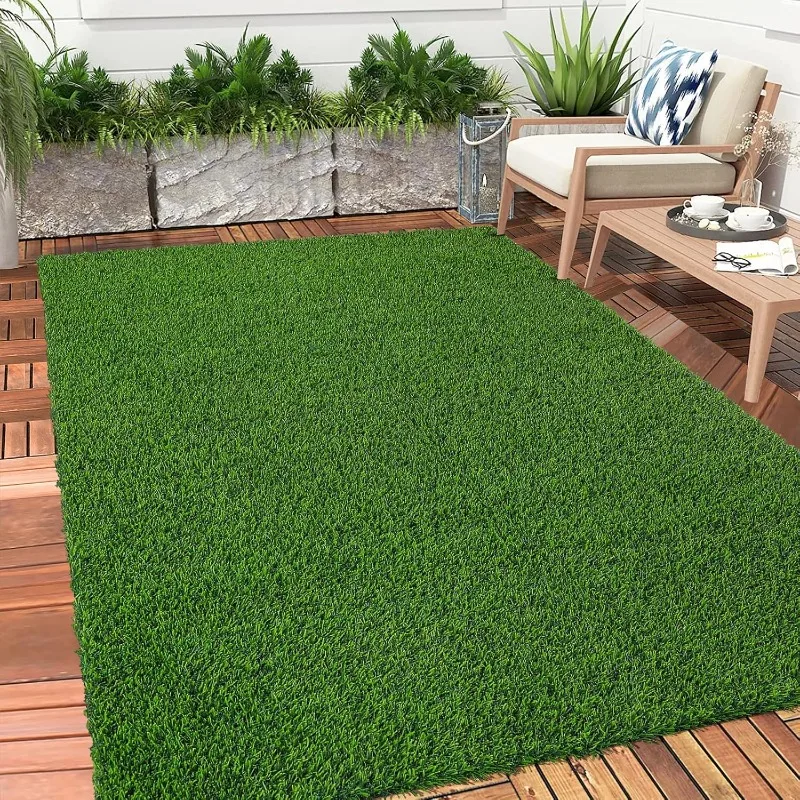 Artificial Grass Rug Indoor Outdoor Rug, 3x5Ft , Synthetic Artificial Grass Turf Fake Grass Rug for Balcony Garden Lawn  3x5Ft