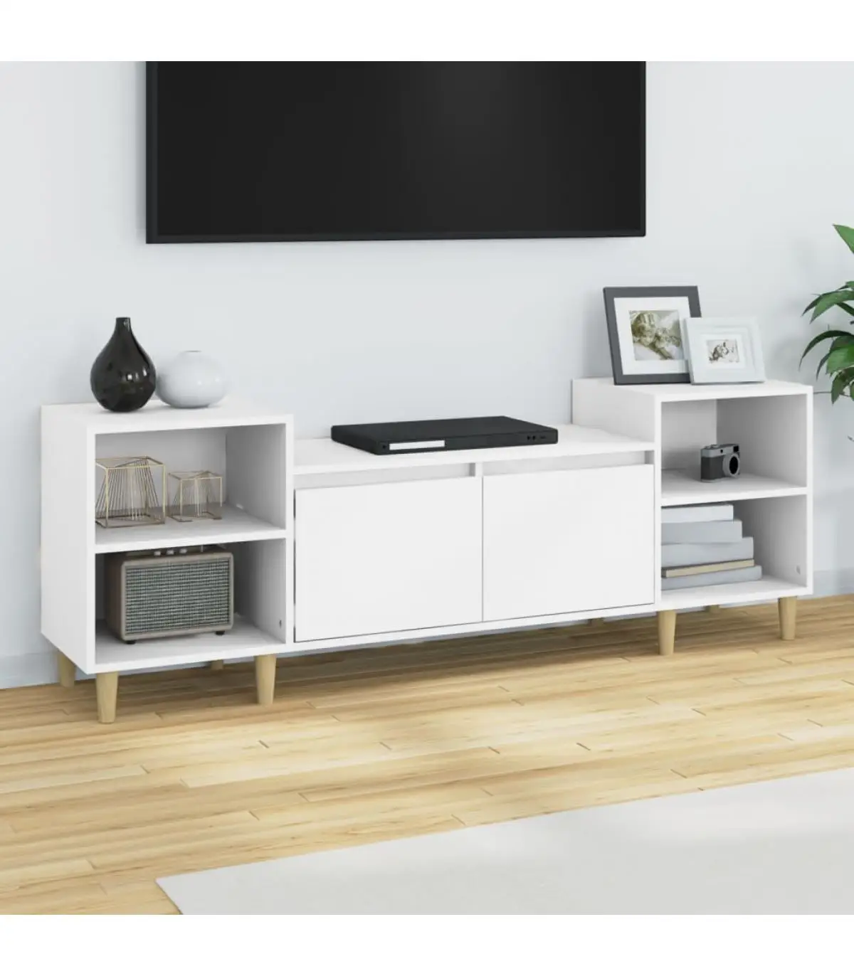 Furniture TV furniture for TV white plywood 160x35x55 cm