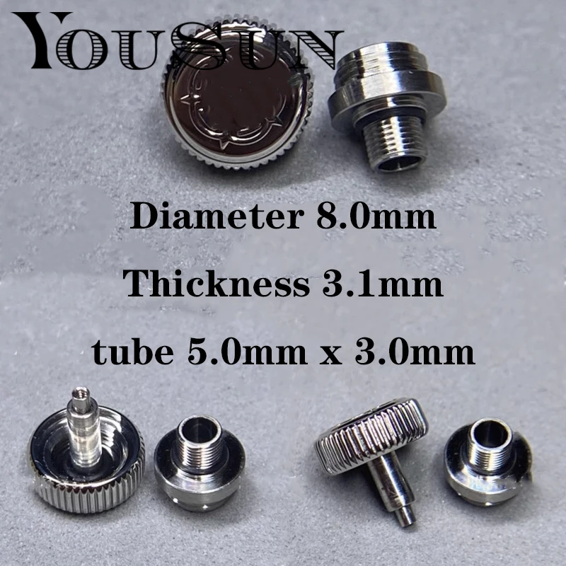 

For Tudor BLACK BAY Watch Screw Lock Head Crown 8.0mm With 5.0mm Tube Accessories