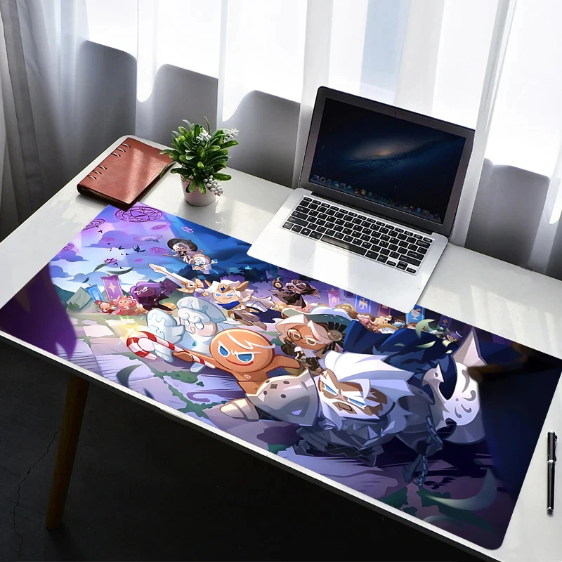 Mouse Pad Laptop Rubber Extended Desktop Mat Computer Gamer HD Mousepad PC Gaming Accessories Cookies Run Kingdom Keyboard Pad