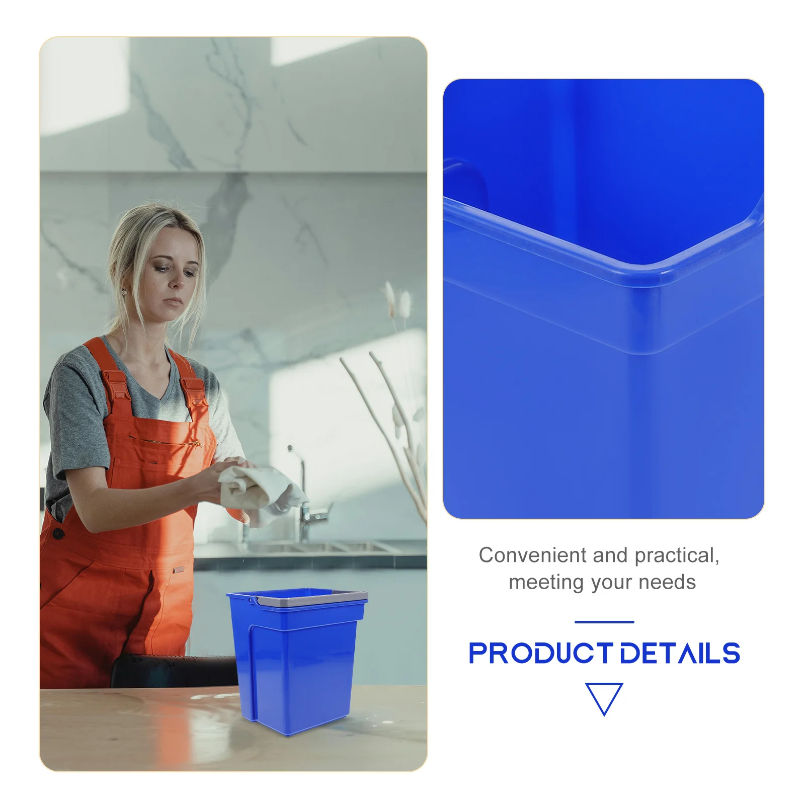 

Large Capacity 4L Water Bucket Heavy Duty Plastic Cleaning Bucket with Handle for Household Commercial Use Water Storage Box