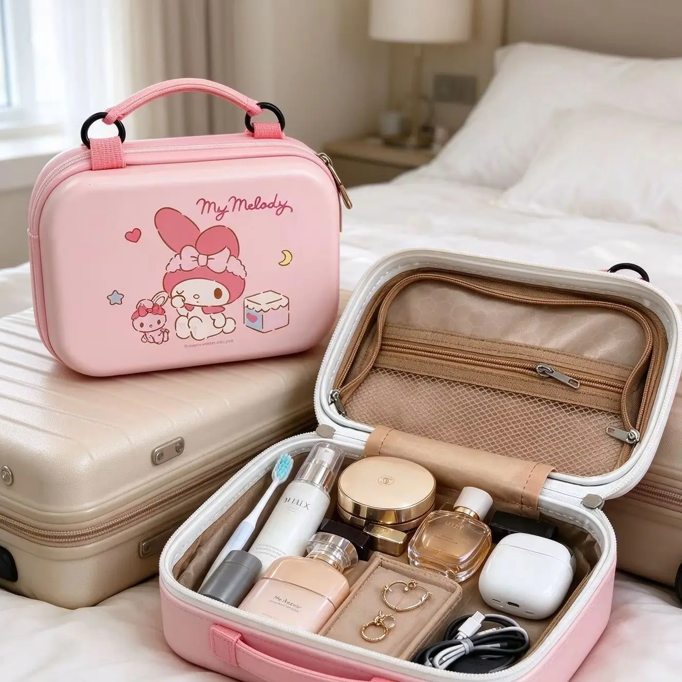 Multi Functional Storage Box With High Appearance, Hello Kitty Portable, Large Capacity, Cute Cartoon Storage Bag