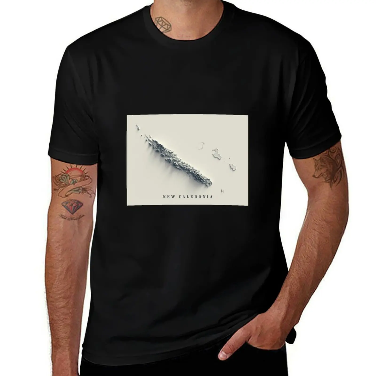 

New Caledonia Relief Map 3D digitally-rendered T-Shirt designer shirts anime shirt hippie clothes anime shirts men