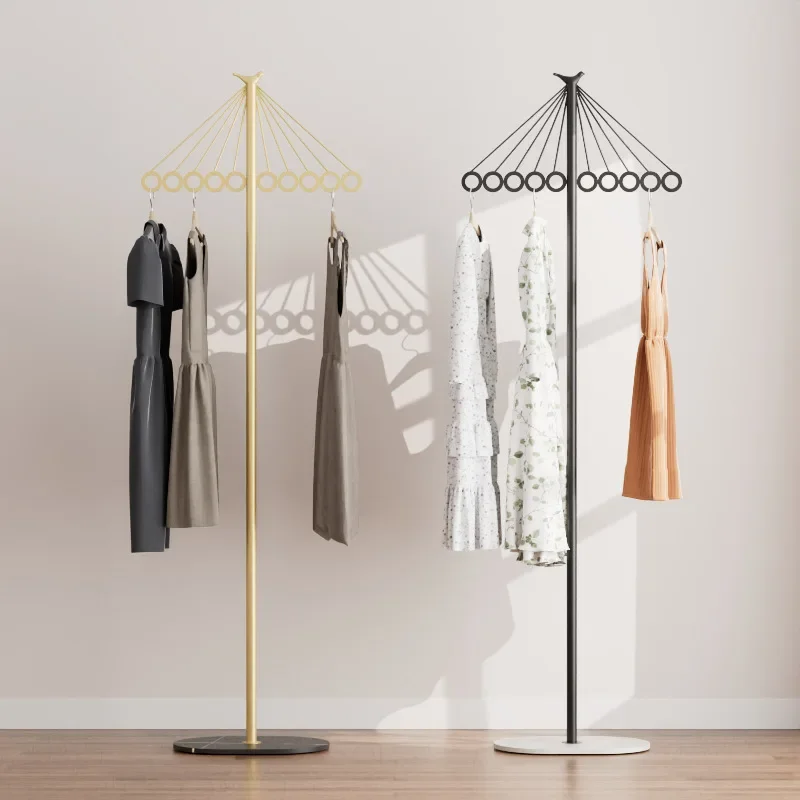 

Nordic Clothes Rack Floor Stand Metal Coat Rack With 10 Hooks Living Room Bedroom Clothes Storage Rack For Hanging Coat, Dresses