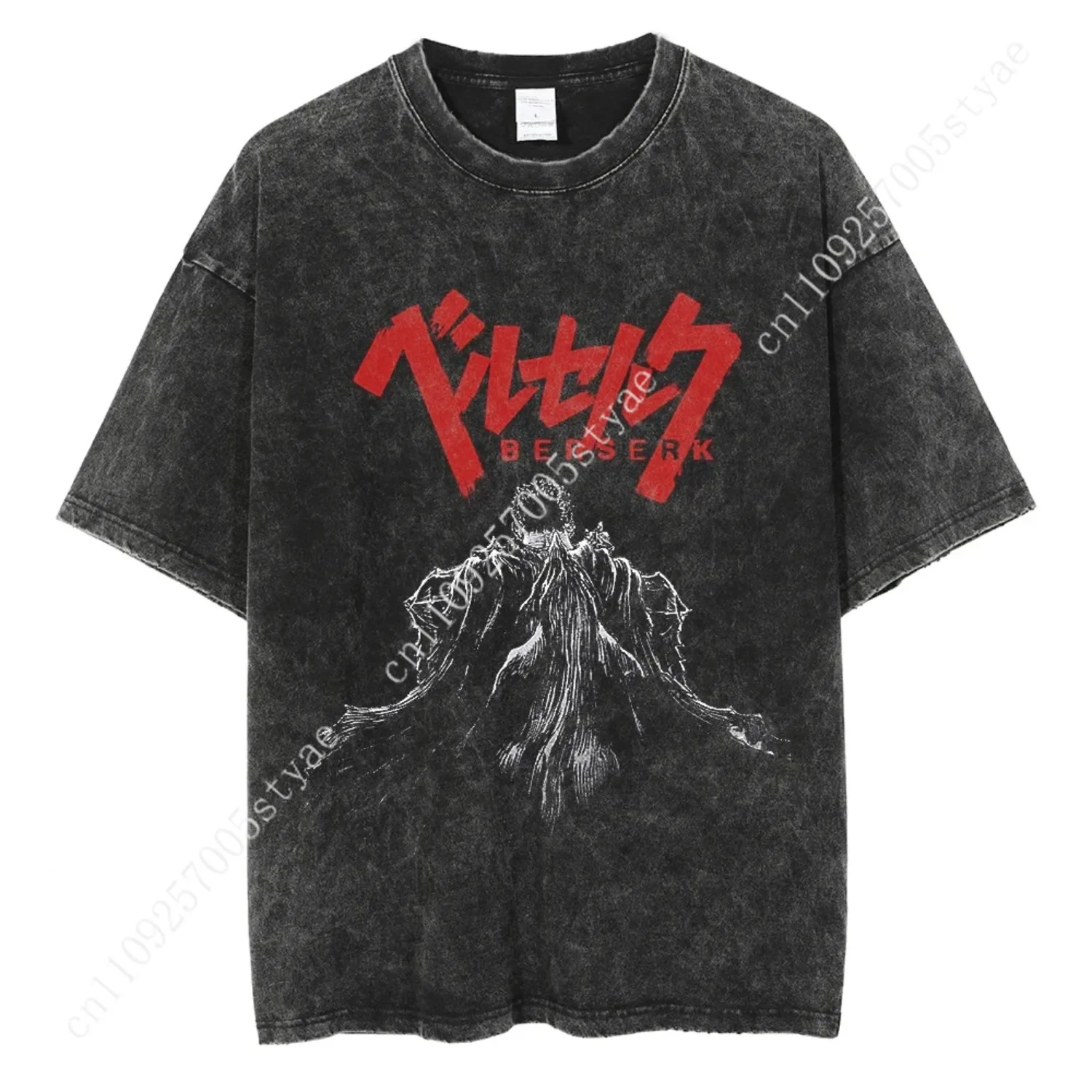 Hip Hop Men Streetwear T-Shirt Retro Vintage Washed Anime Graphic T Shirt Men Harajuku Cotton Casual Short Sleeve Tshirt Tops