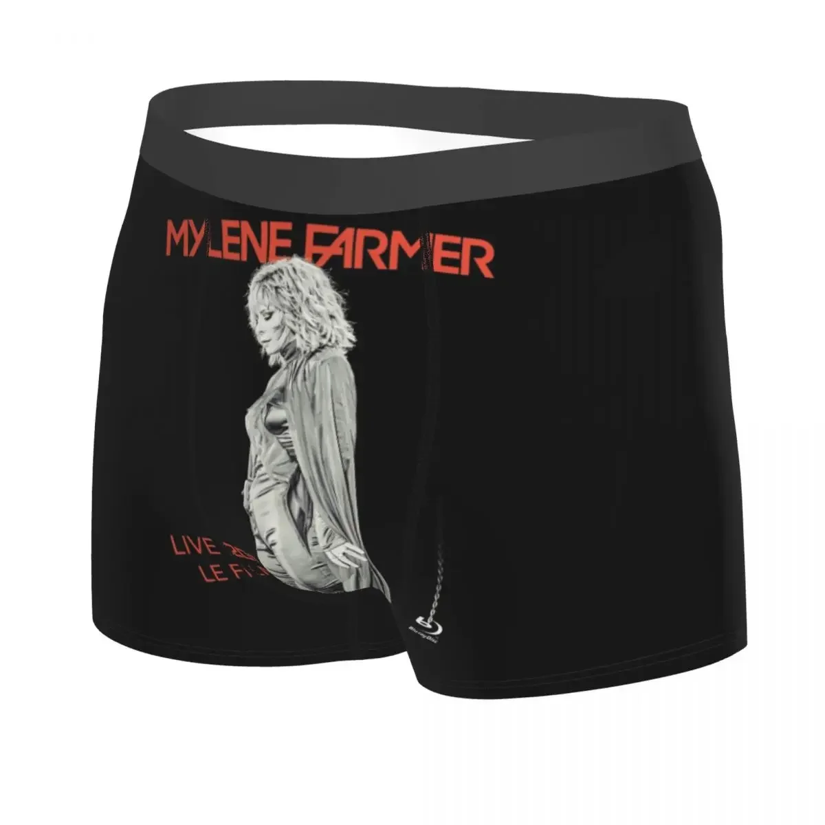 Mylene Farmer Underwear Men Sexy Printed Customized French Singer Boxer Briefs Shorts Panties Soft Underpants