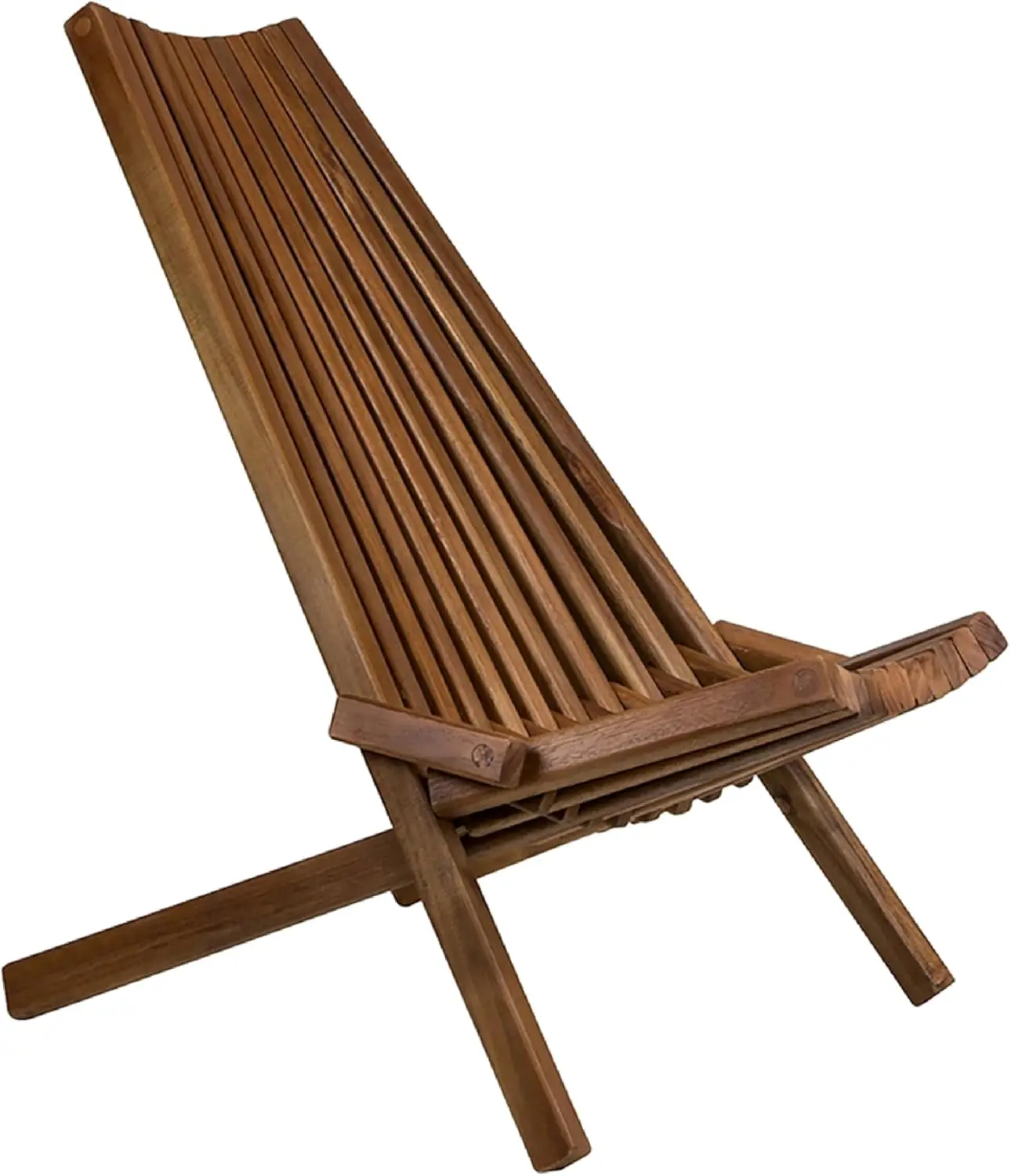 Wooden Folding Chair for Outdoor - Low Profile Acacia Wood Lounge Chair with FSC Certified - Assembled Outdoor Foldable Chairs