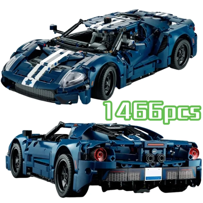 2024 New Technical Muscle Racing Car Building Block Forded GT Sports Vehicle Model MOC  Assemble Toys Bricks For Kids Gifts