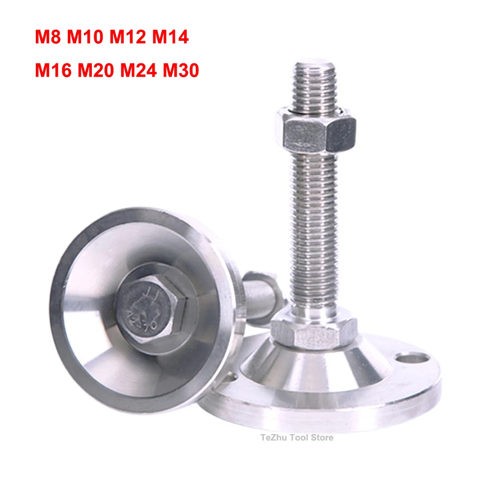 1PCS 304 Stainless Steel Heavy-Duty Balance Support Foot M8 M10 M12-M30 Fixed Adjusting Feet For Industry, Machinery,Furniture