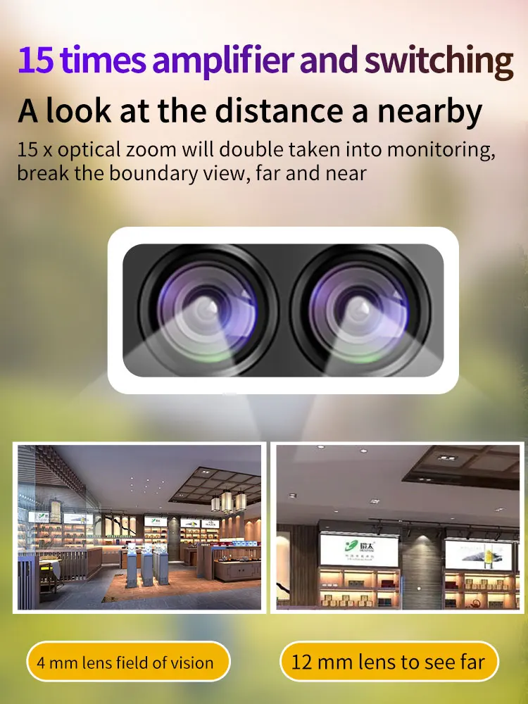 4MP 390Eyes APP Dual Lens 15x Full Color Wireless PTZ Intercom IP Dome Camera AI Humanoid Detection CCTV Baby Monitor TC165