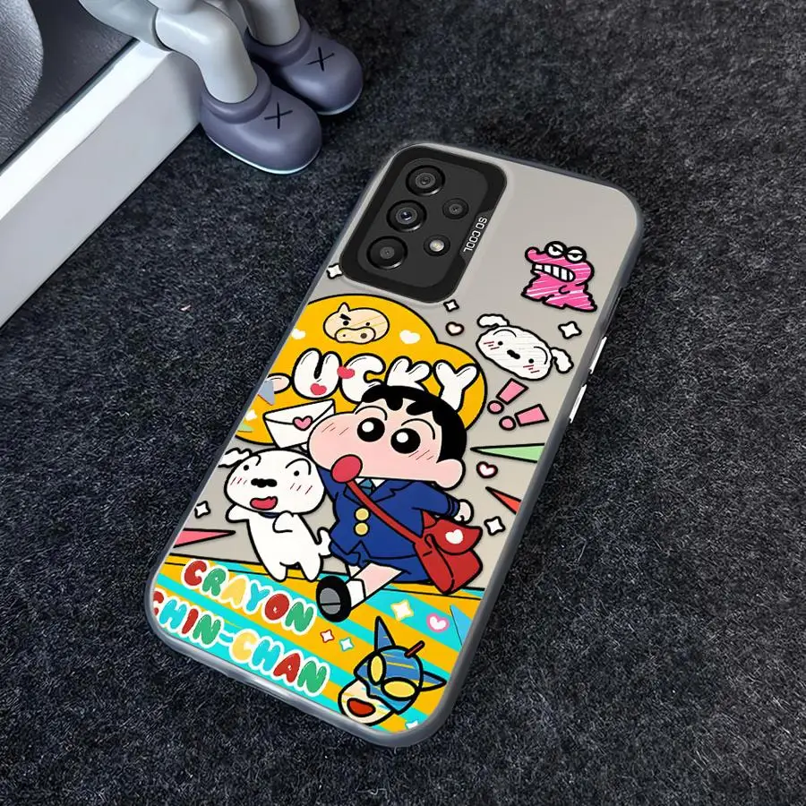 Case for Samsung Galaxy A23 A71 A16 A34 A14 A56 A13 A72 A25 A73 A54 A32 A36 A12 A17 A52 Phone Cover Running C-Crayon S-Shinchans