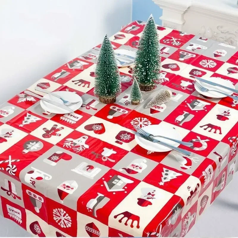 2026 Disposable Tablecloth Christmas Decorations for Home DIY Ornaments Xmas Decor Round Tablecloth Table Decoration