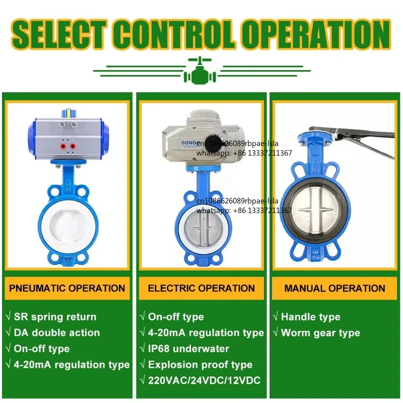 DN100 4 Inch Acid Base Resistant Fully PTFE Lining Cast Iron butterfly Valve with Pneumatic Actuated