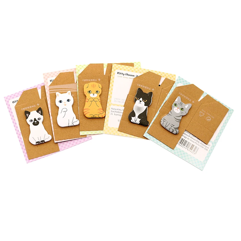 4pcs/set, Korean Stationery Carton Cute Carton Cat, Small Note Pad, Sticky Notes | N Times Stickers | Sticky Notes