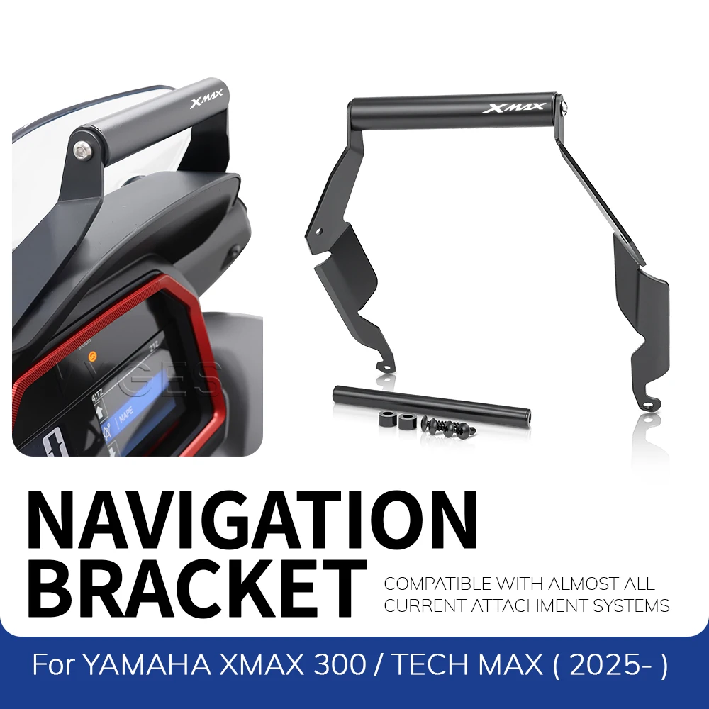 Motorcycle Navigation Bracket GPS Mount Device Carrier SMART PHONE Adapt Holder For YAMAHA XMAX 300 XMAX300 X-MAX TECH MAX 2025-