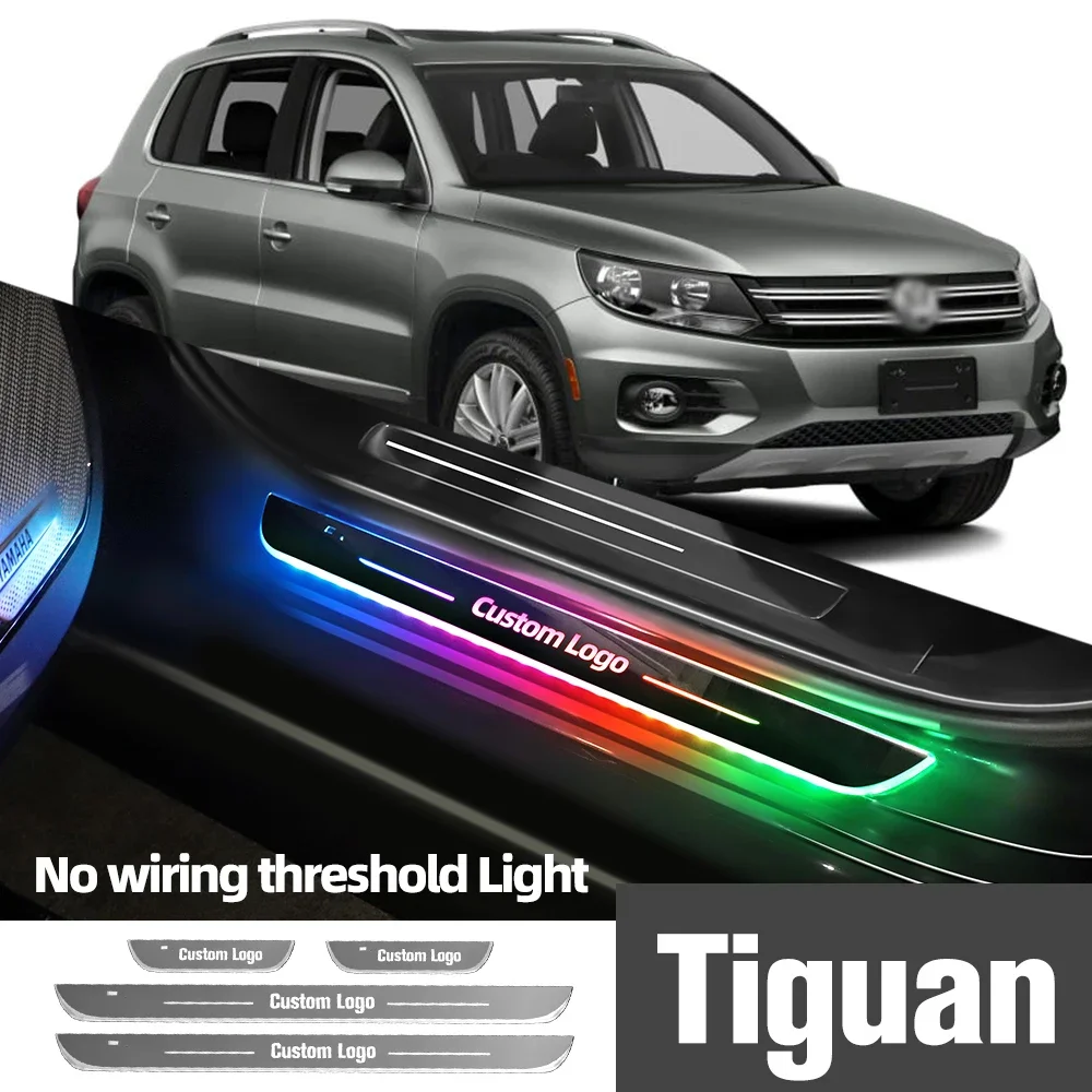 

For Volkswagen VW Tiguan 2007-2023 2018 2020 Car Door Sill Light Customized Logo LED Welcome Threshold Pedal Lamp Accessories