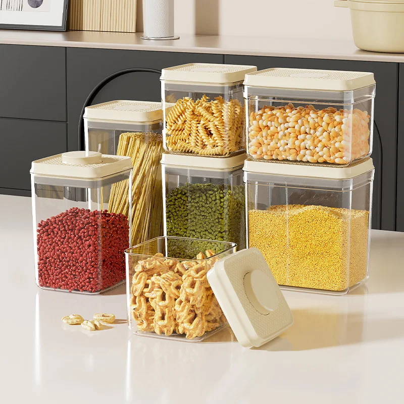 UFORU  Kitchen press-type vacuum sealed jar Food-grade moisture-proof grain storage box Plastic storage jar for snacks