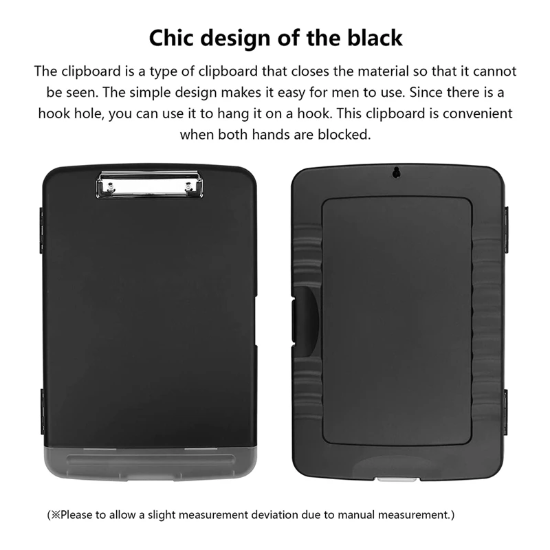 A4 Binder Storage Nursing Clipboard Plastic Side Opening Box Waterproof PVC Flip Document Writing Drawing Pad Clip