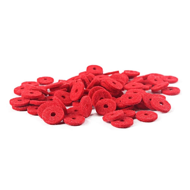 90Pcs Piano Keyboard Felt Front Rail Regulating Punchings Repair Parts (Red)