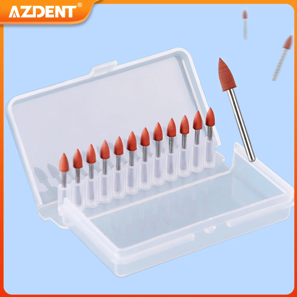 12pcs/Box Dental Silicone Polish Abrasive Polisher AZDENT FG Pre-Polishing Dentistry Tool Instrument