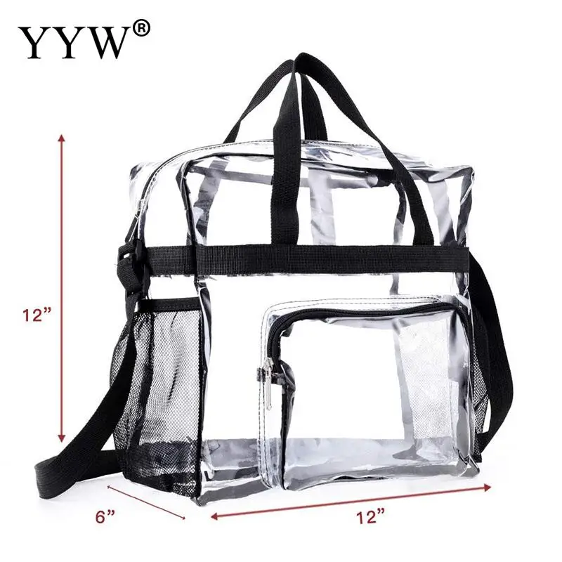 Unisex Large Capacity Transparent PVC Traveling Handbag Portable Waterproof Makeup Storage Bag Shoulder Women Toiletry Tote Bag