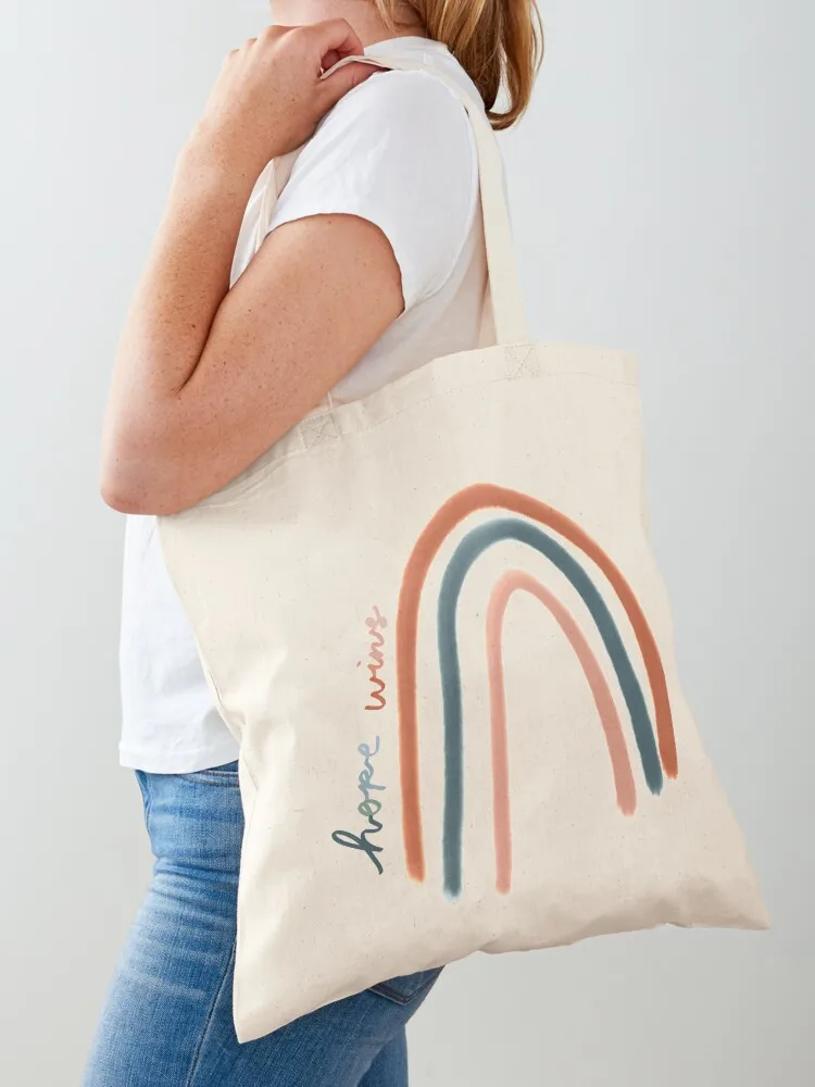 

Hope Wins Rainbow Tote Bag Canvas bag for women Gift bag reusable shopping woman shopping