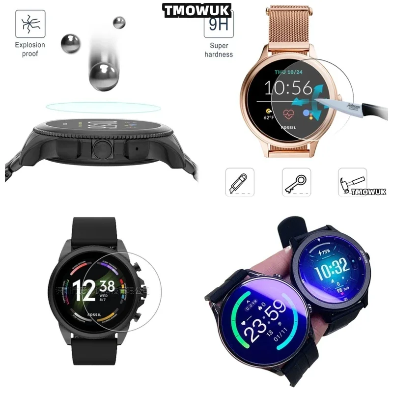 For FOSSIL Gen 5 5E 6 42MM 44MM - 9H Hard Anti-Scratch HD Ultra-Thin - Tempered Glass Screen Protector For Smartwatch