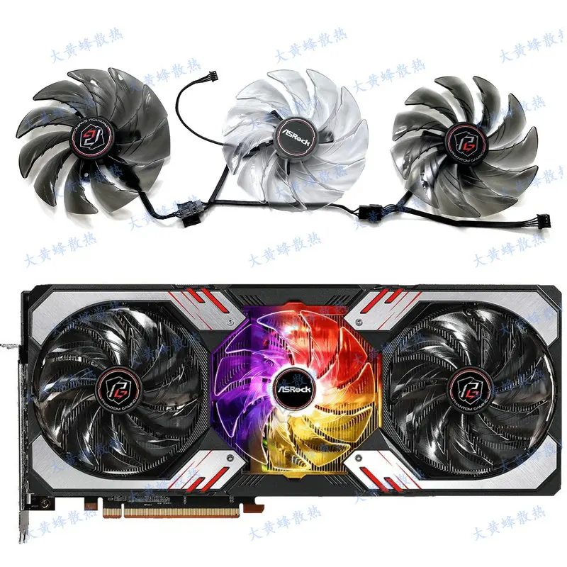 New for ASROCK RX6800XT 6900XT Phantom Gaming Graphics Video Card Cooling Fan