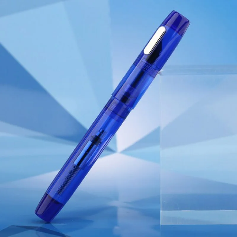 

A+ MAJOHN C3 Прозрачная синяя акриловая перьевая ручка EF 0,38 мм, перо-капельница для письма # с