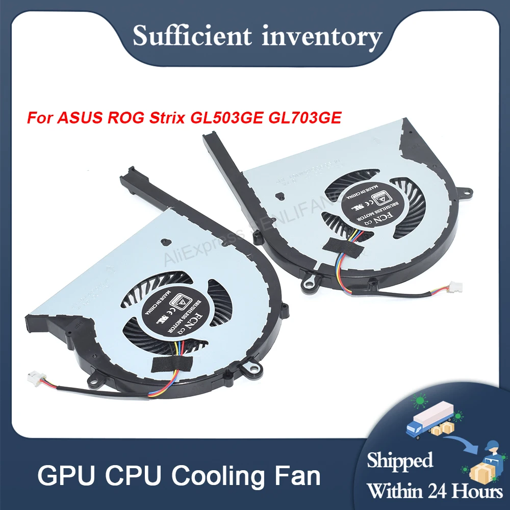 New DC12V 1A 4Pin DFS593512MN0T DFS2013121A0T For ASUS ROG Strix GL503GE GL703GE Laptop CPU GPU Cooling Fan