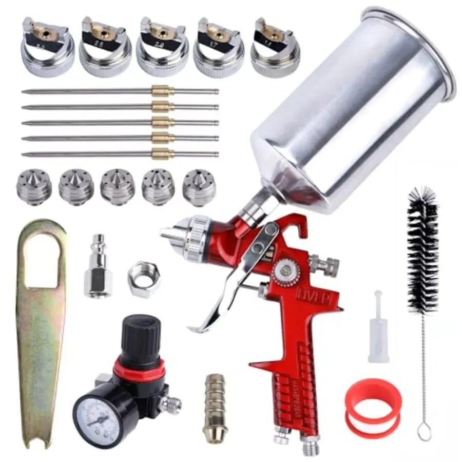 

Комплект пистолета-распылителя HVLP для автомобильного использования с гравитационной подачей и 5 сменными насадками 1,4 мм, 1,7 мм, 2,0 мм, 2,5 мм, 3,0 м
