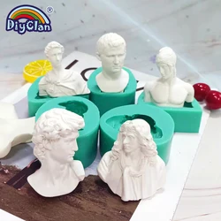 Half Length Goddess David Scholar Sculpture Model Silicone Mold Aromatherapy Plaster Candle Epoxy Resin Mould Gypsum Ornaments