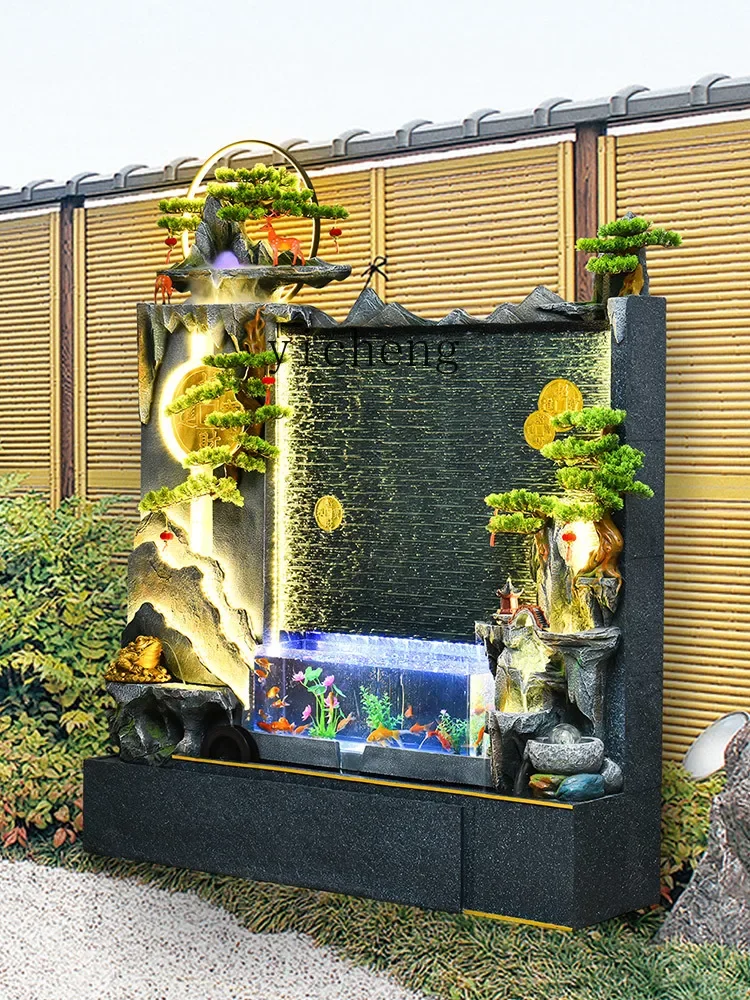 Water Curtain Wall Rockery Flowing Water Ornaments Floor Living Room Fish Tank Courtyard Home Decoration