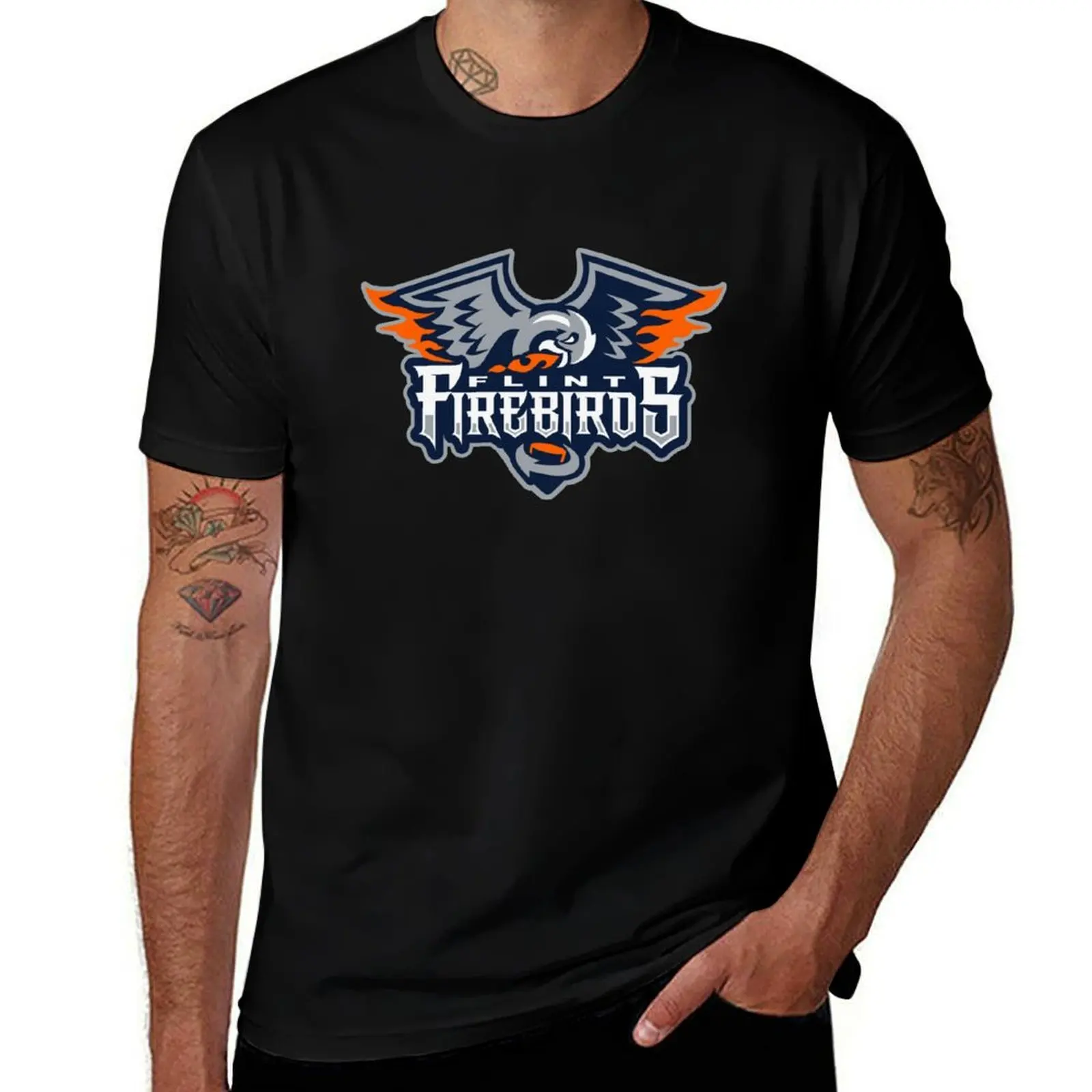 Flint Firebirds Hockey T-Shirt Casual All Match Tee Shirt for Men