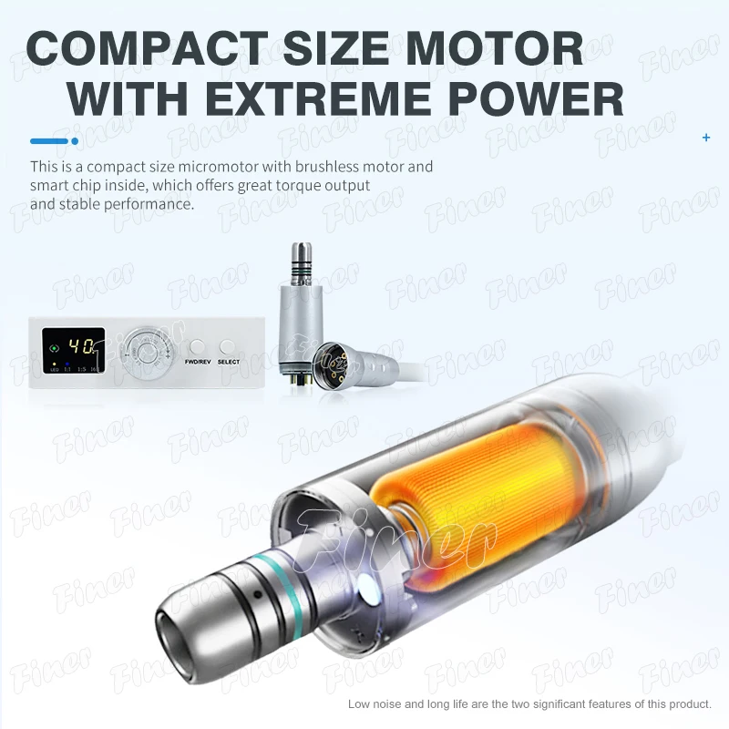 de ntal Handpiece Fiber Optic Clinical Equipments Micromotor de ntal Brushless Motor Internal Normal Saline