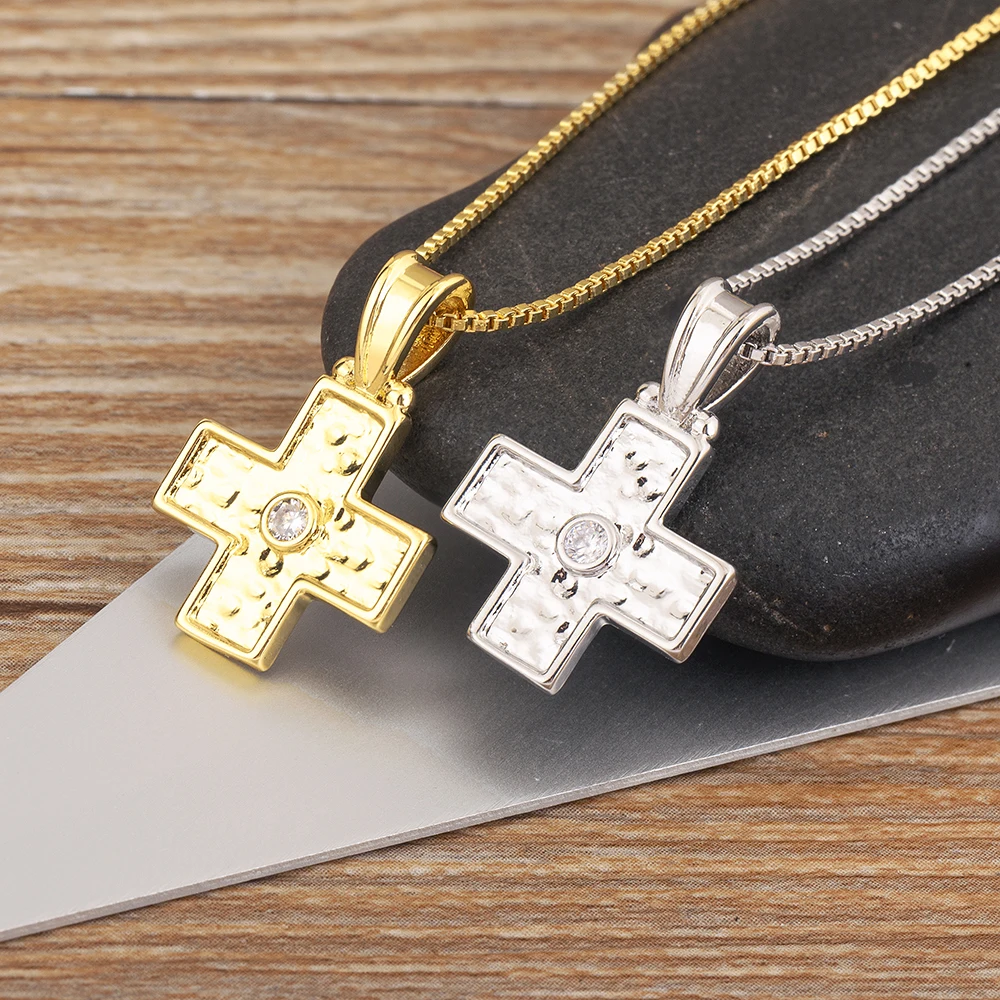 Classic New Design Sparkling Zircon Cross Pendant Necklace For Women Simplicity Style Anniversary Party Jewelry Fine Accessories