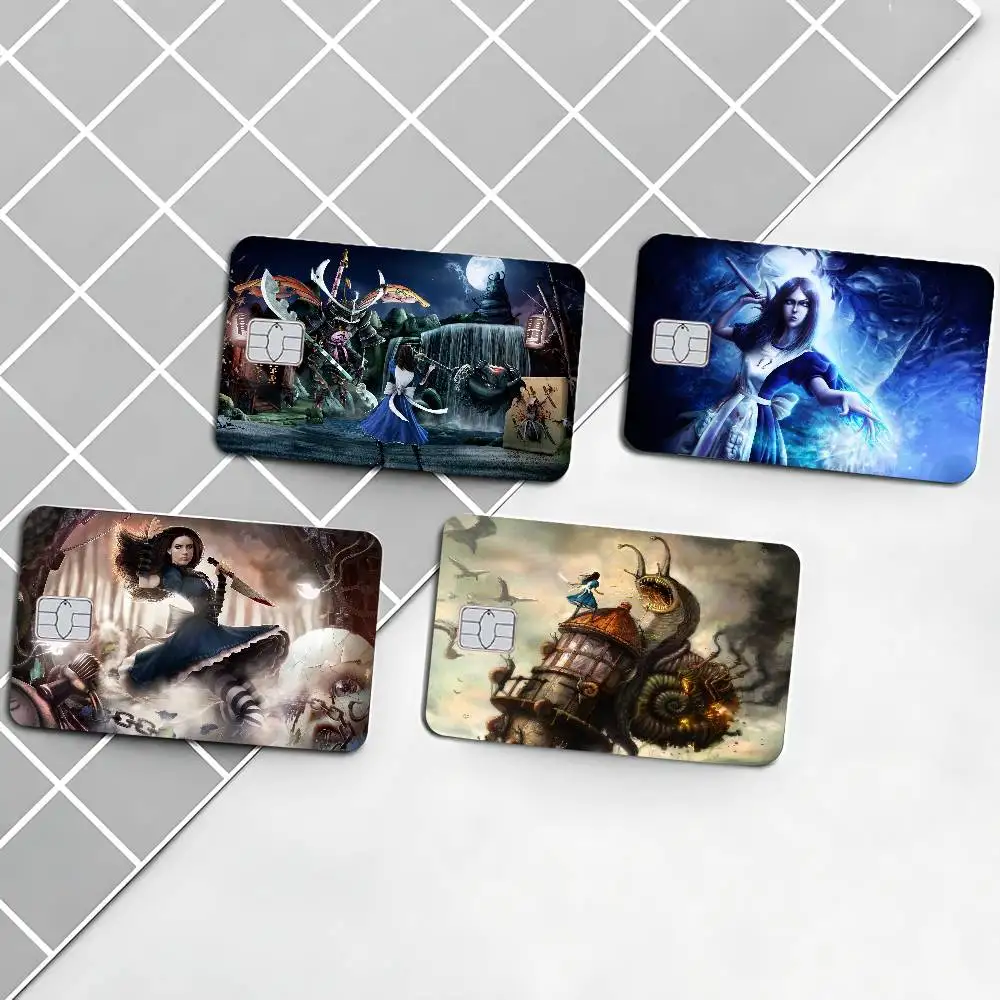 Game A-Alice Madness Returns Anime Cartoon Bear Skin Sticker Film Tape Case for Big Credit Debit Card Front Side