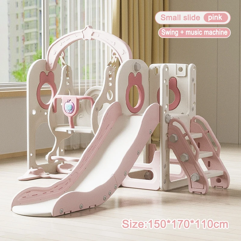 

Household children's swing slide, family multi-functional amusement park, suitable for ages 2 to 10 indoor 3-in-1, climbing toy