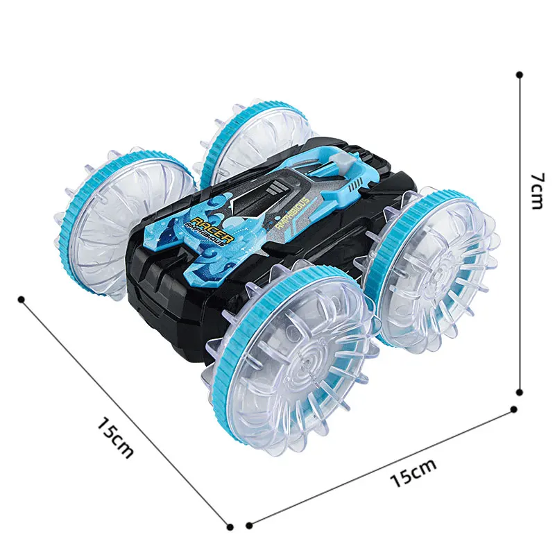 Amphibious Remote Control Car RC Stunt Car Vehicle Double-sided Flip Driving Drift Wheel Light Outdoor Toys for Boys Children\'s