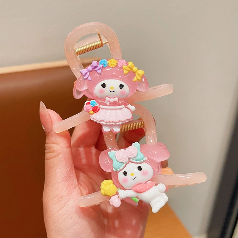 Sanrio Kuromi My Melody Grampo de cabelo para meninas, infantil Grab Hairpin, Kawaii Hairpin, acessórios para cabelo, presente de aniversário