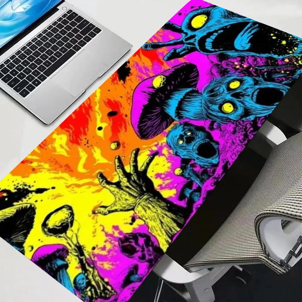 Colorful Graffiti Monster Mouse Pad Large Size Smooth Cloth Surface Desk Mat For Trendy Desk Decor