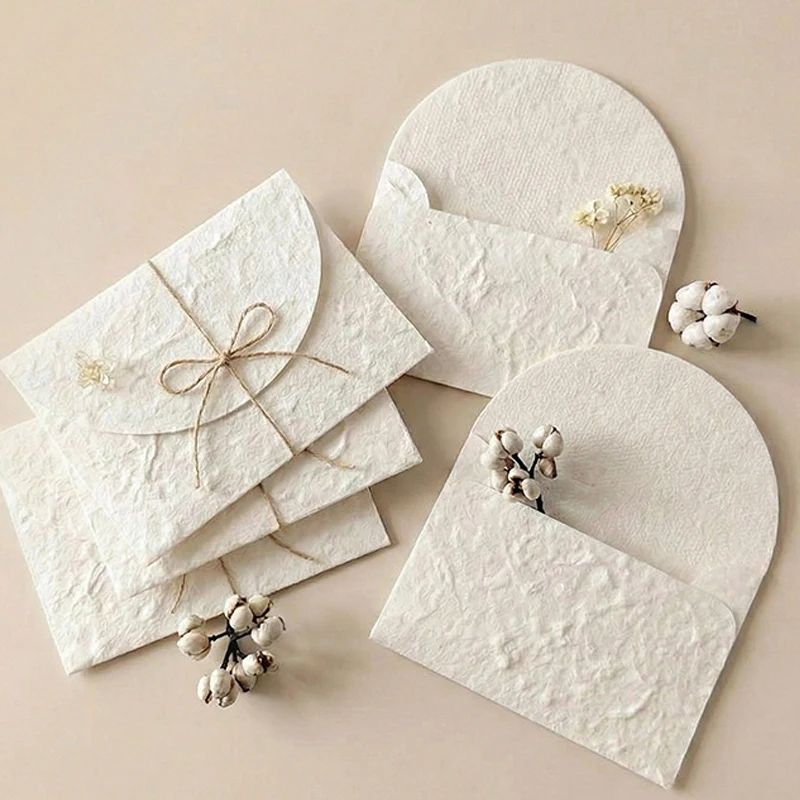 30pcs 7x10cm White-textured Envelopes for Wedding 250g Specialty Paper Invitation Small Business Stationery Supplies Storage Bag