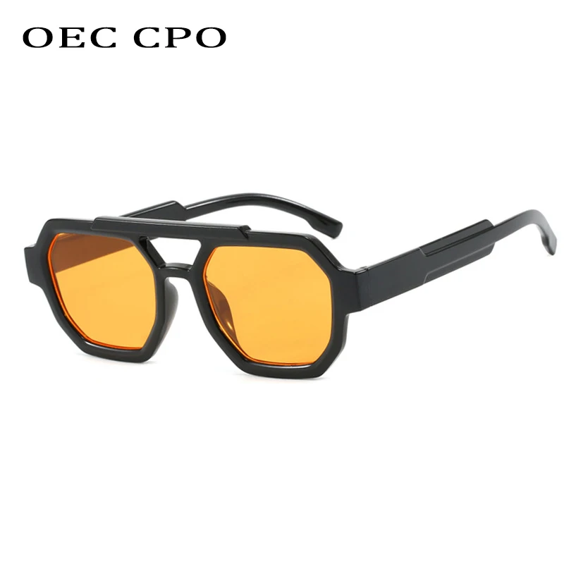 

Retro Punk Square Sunglasses for Women Men Vintage Thick Frame Orange Sun Glasses Female Shades UV400 Protection Eyewear