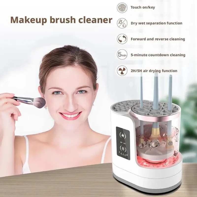 3-in-1 electric makeup brush cleaner with brush drying function, portable automatic USB makeup brush cleaning tool