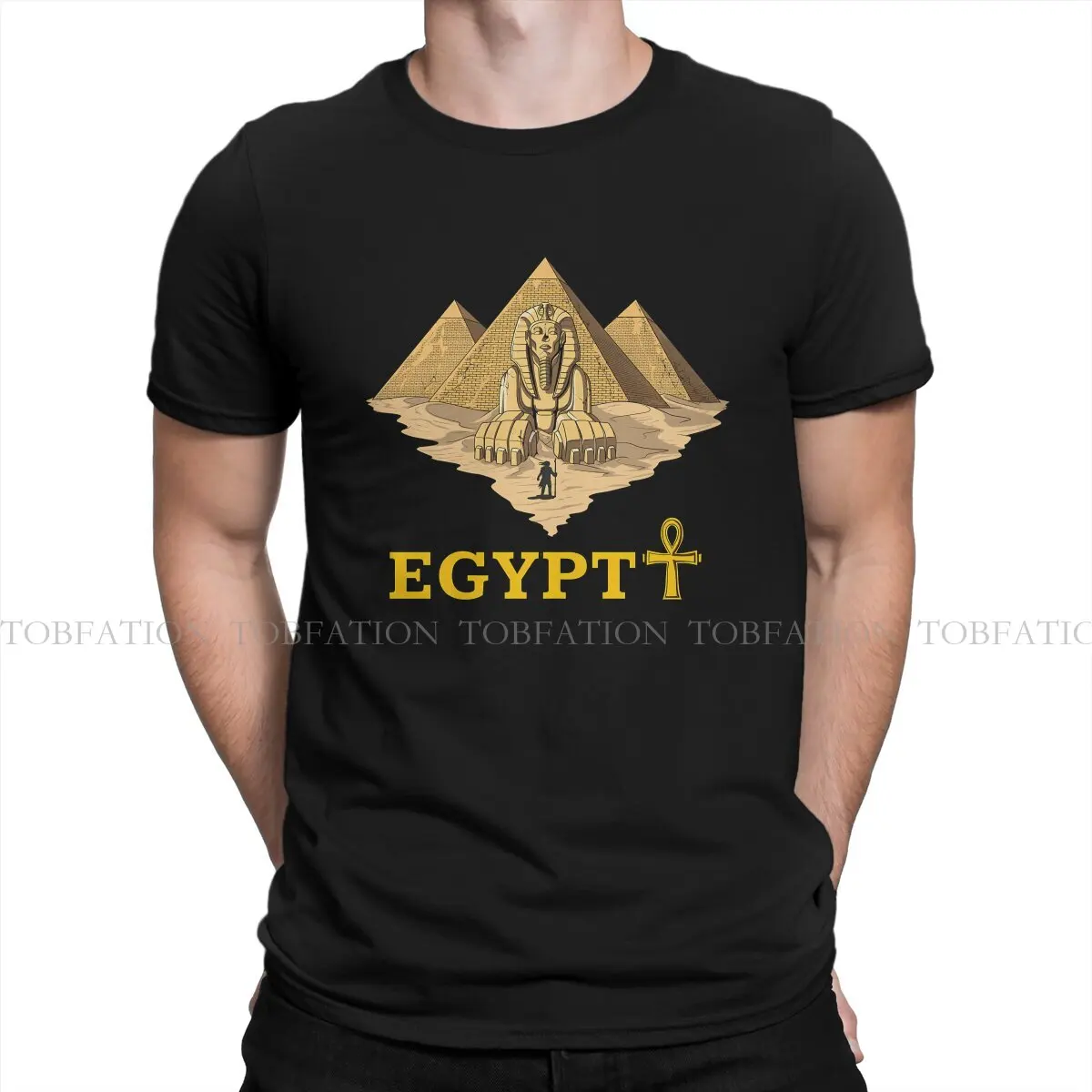 Egyptian Pyramids Sphinx Hip Hop TShirt Eye of Horus Egyptian Tops Comfortable T Shirt Men Short Sleeve Unique Gift Clothes