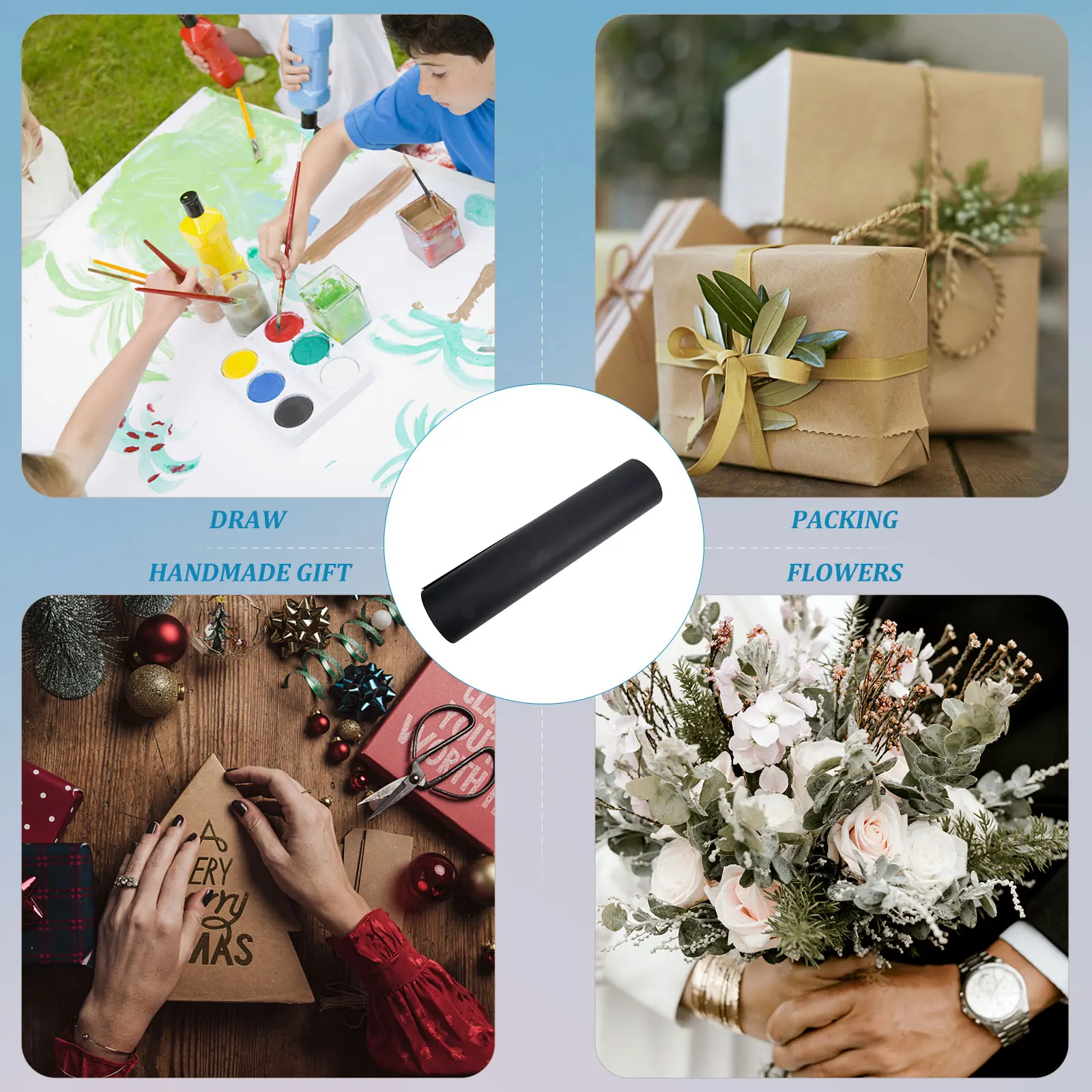 1 롤 공예용 페인팅 종이 크래프트 재료 소매점 꽃집 장식용